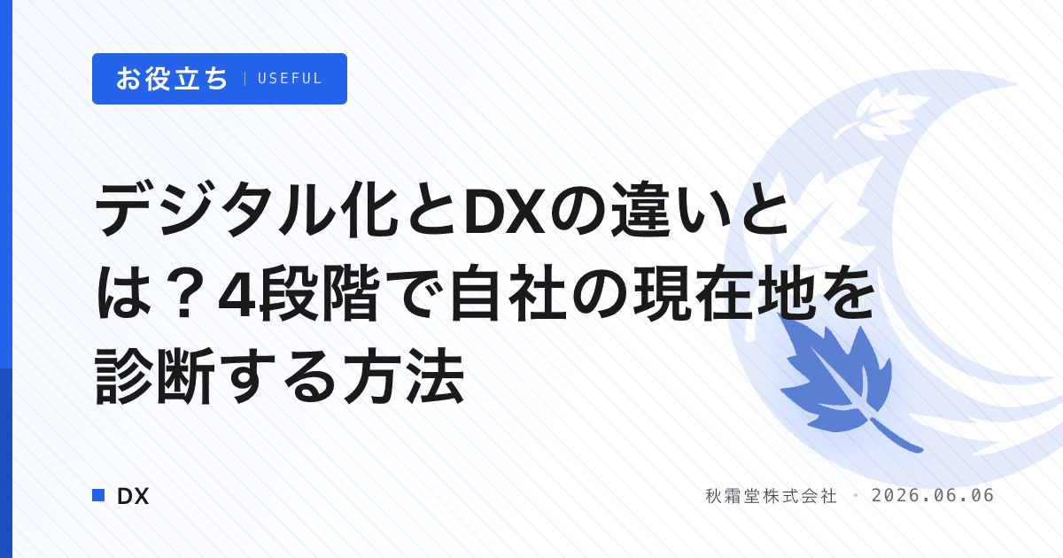 デジタル化とDXの違いとは？4段階で自社の現在地を診断する方法