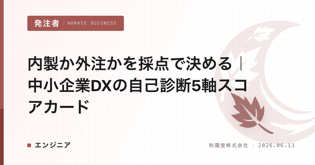 内製か外注かを採点で決める｜中小企業DXの自己診断5軸スコアカード
