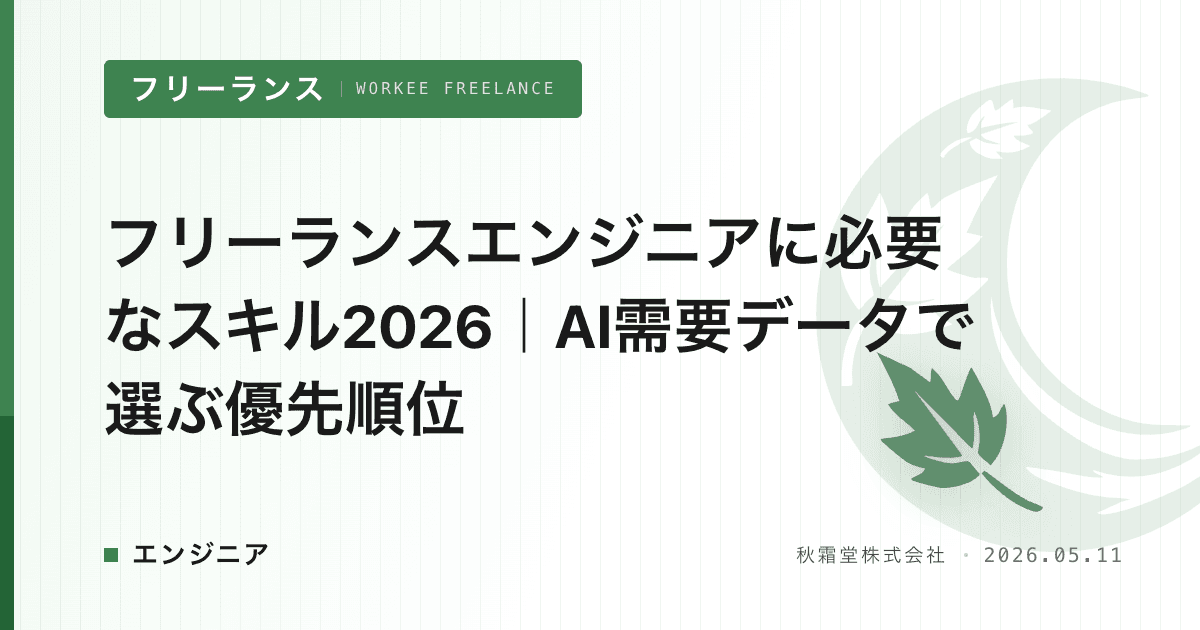 フリーランスエンジニアに必要なスキル2026｜AI需要データで選ぶ優先順位