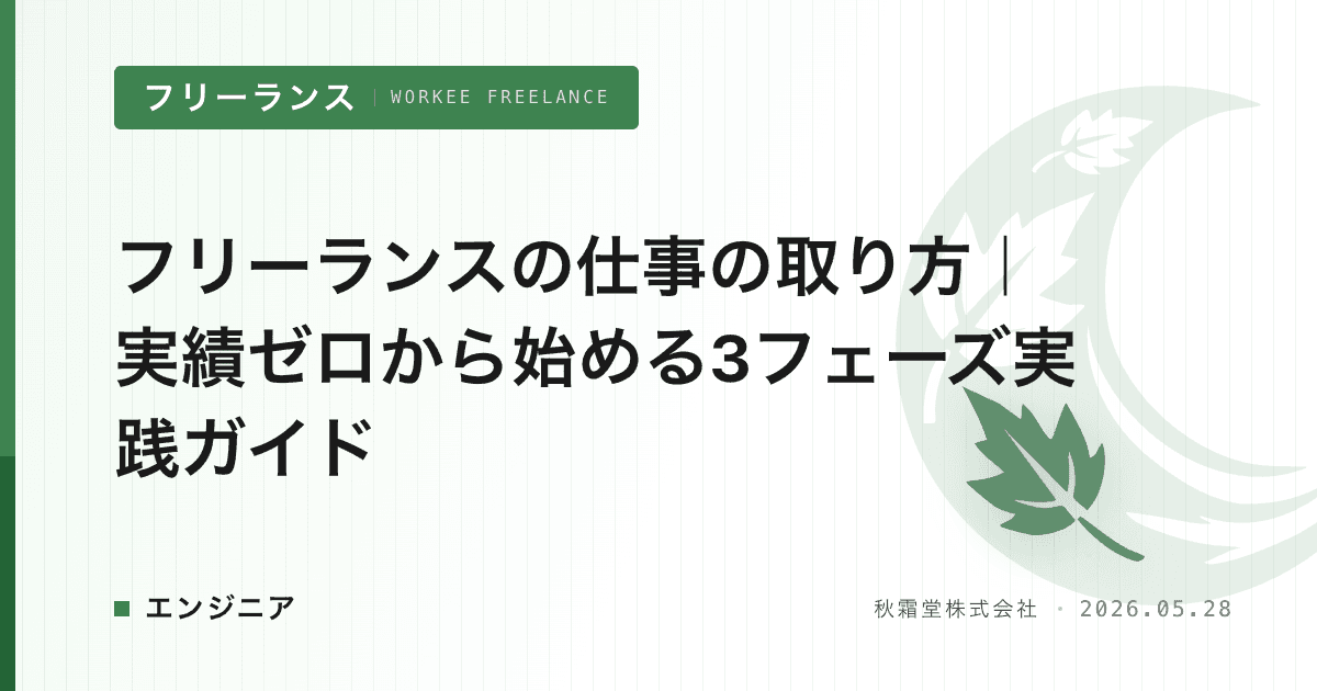フリーランスの仕事の取り方｜実績ゼロから始める3フェーズ実践ガイド