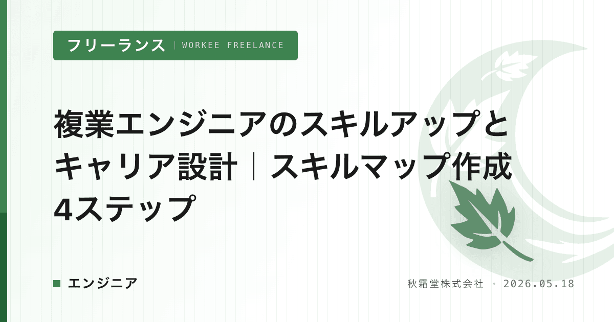 複業エンジニアのスキルアップとキャリア設計｜スキルマップ作成4ステップ