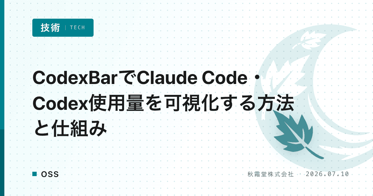 CodexBarでClaude Code・Codex使用量を可視化する方法と仕組み