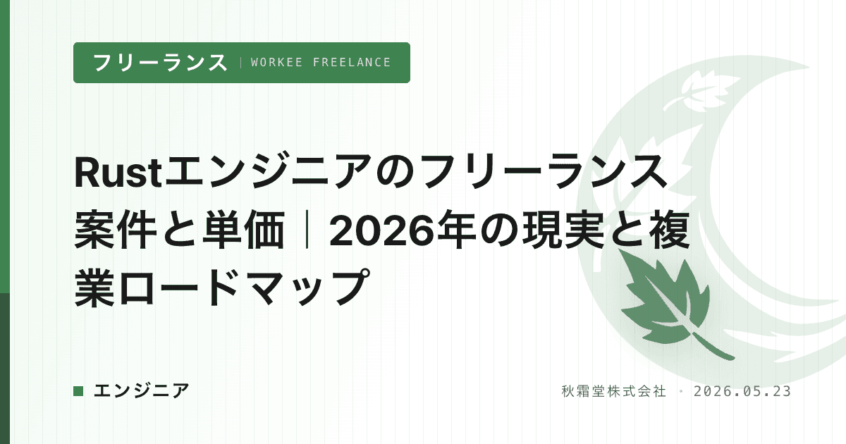 Rustエンジニアのフリーランス案件と単価｜2026年の現実と複業ロードマップ