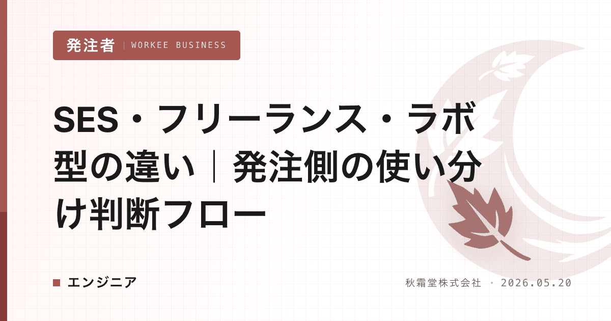 SES・フリーランス・ラボ型の違い｜発注側の使い分け判断フロー