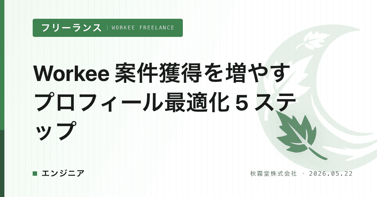 Workee 案件獲得を増やすプロフィール最適化 5 ステップ
