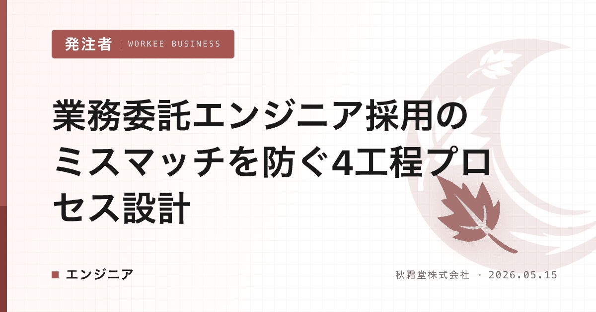 業務委託エンジニア採用のミスマッチを防ぐ4工程プロセス設計